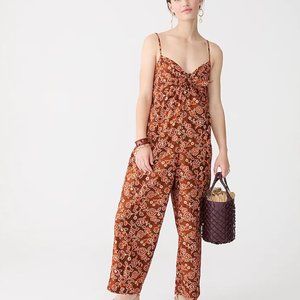 Tie-front jumpsuit in vintage vines